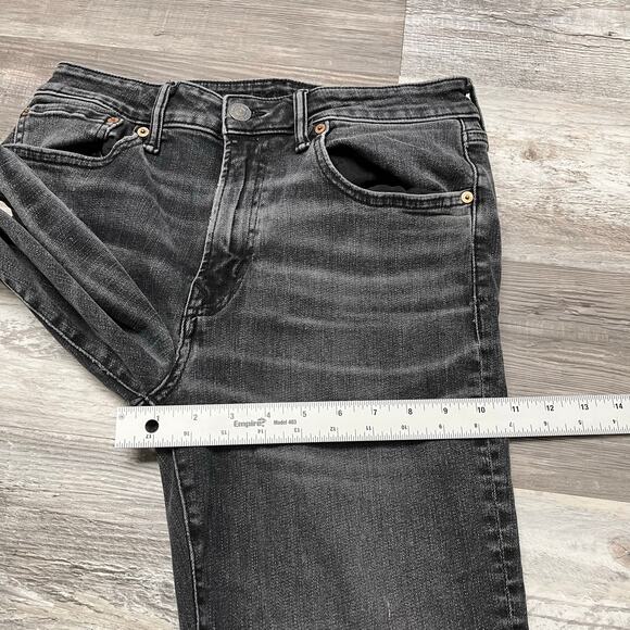 American Eagle Airflex Dark Wash Black Men 30x30 Athletic Straight Stretch Jeans - Picture 10 of 13